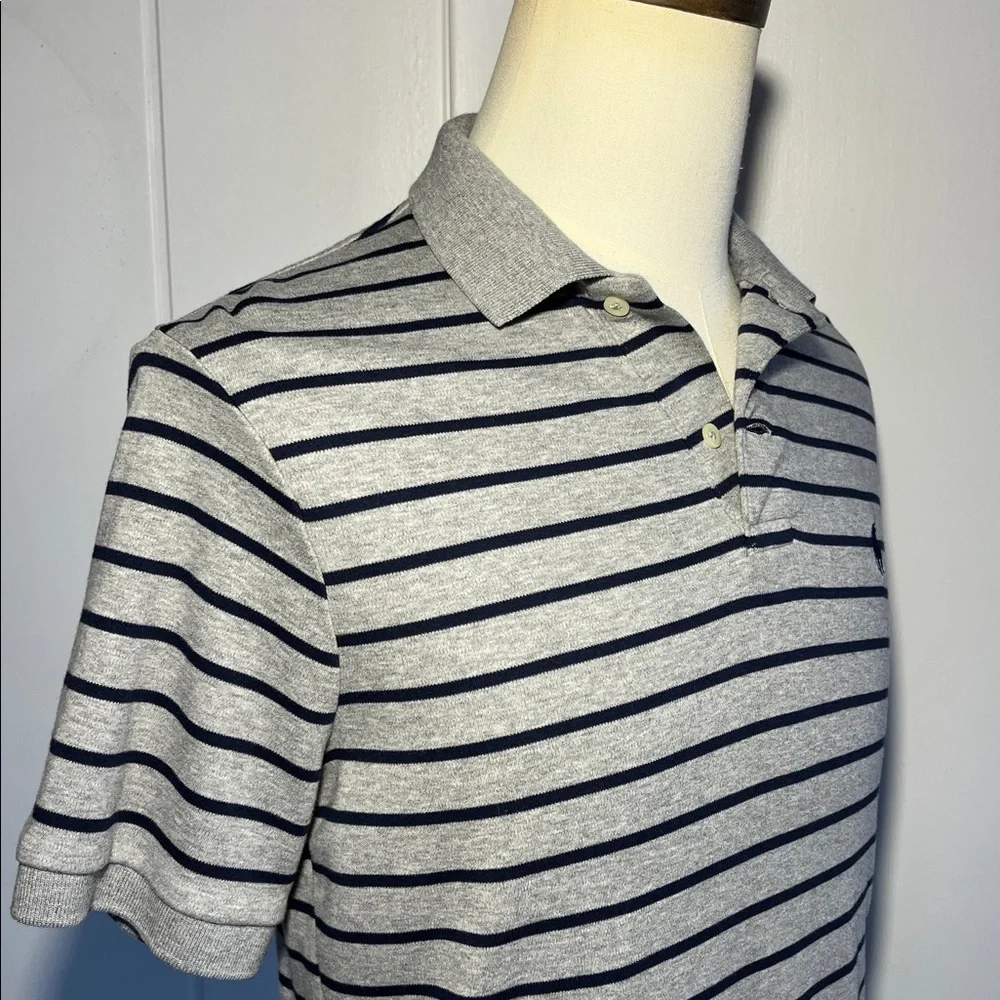 Polo Ralph Lauren Classic Fit Grey w/Navy Stripes S/S Soft Shirt Men's Small